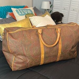 ETRO  Travel Duffel Bag with Tan Accents